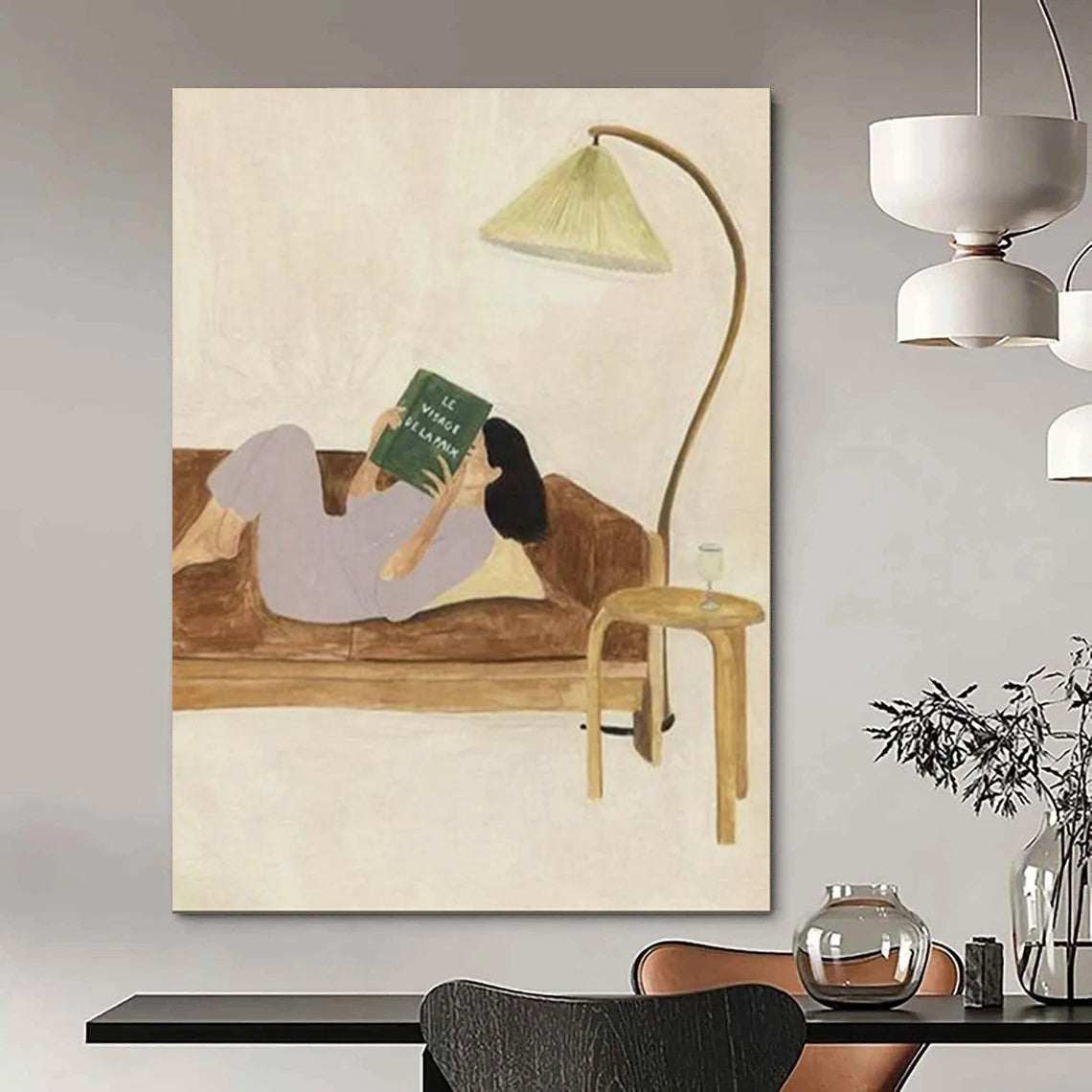 abstract beige wall art